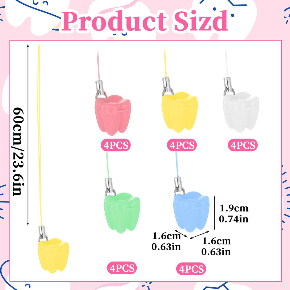 JIYIN tooth necklace box pink stores teeth with colorful memory keepsake