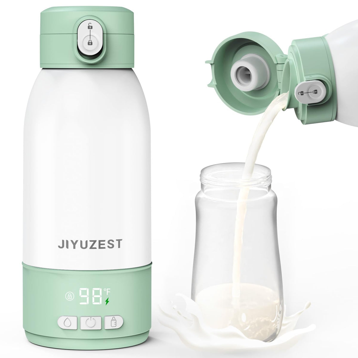 JIYUZEST bottle warmer on the go for quick feeding during travel.