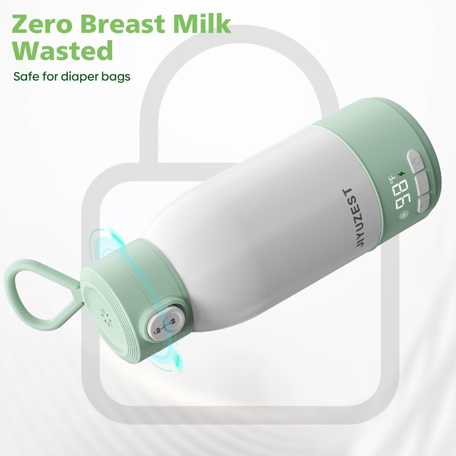 JIYUZEST stainless interior for durable, safe milk warming.