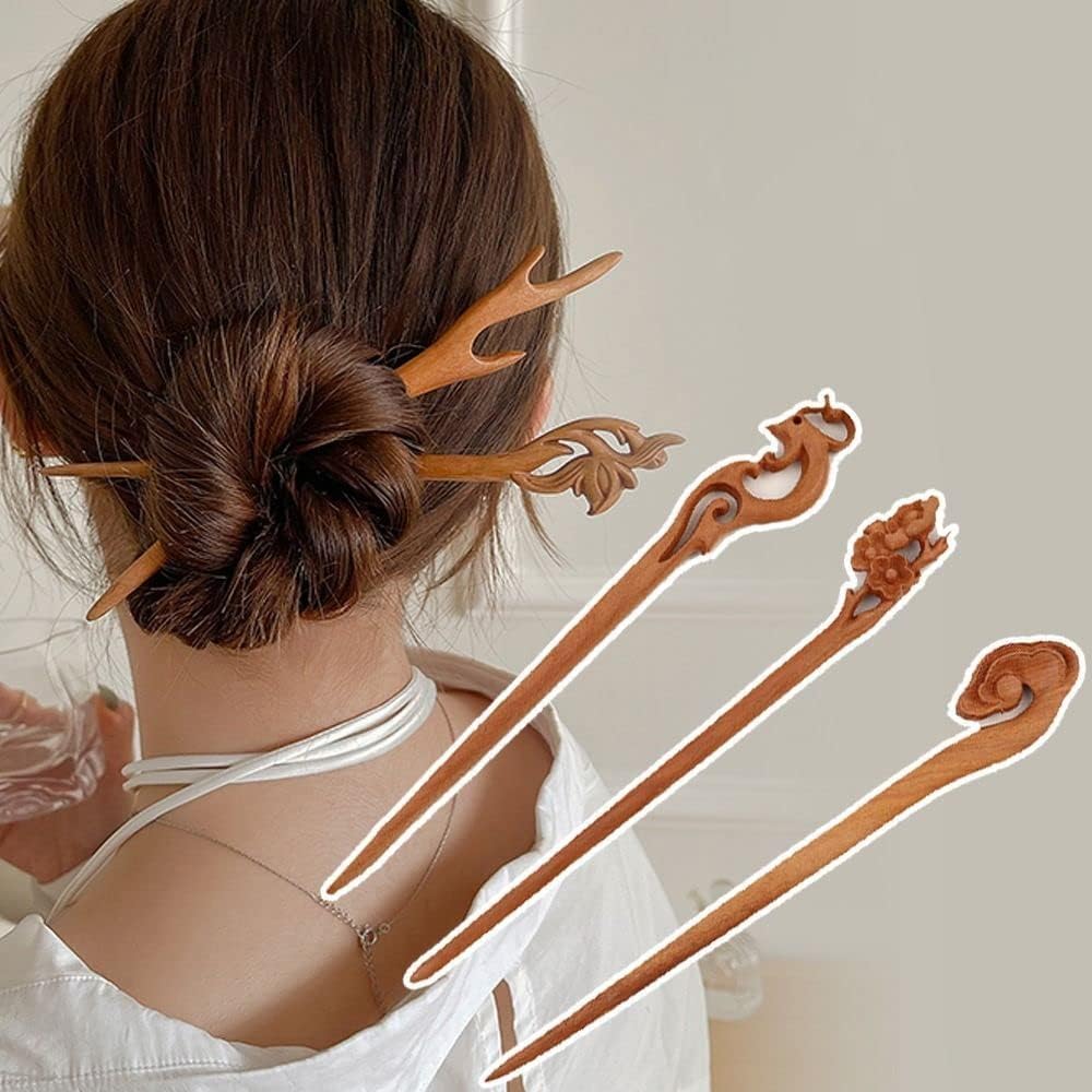 Jizlan wooden shawl-pin accessory doubles as decorative accent.
