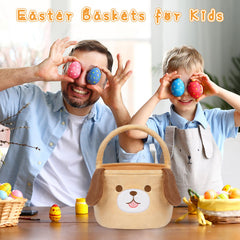 JIZWPOOM cute Easter egg hunt basket ready for vibrant treasure hunting