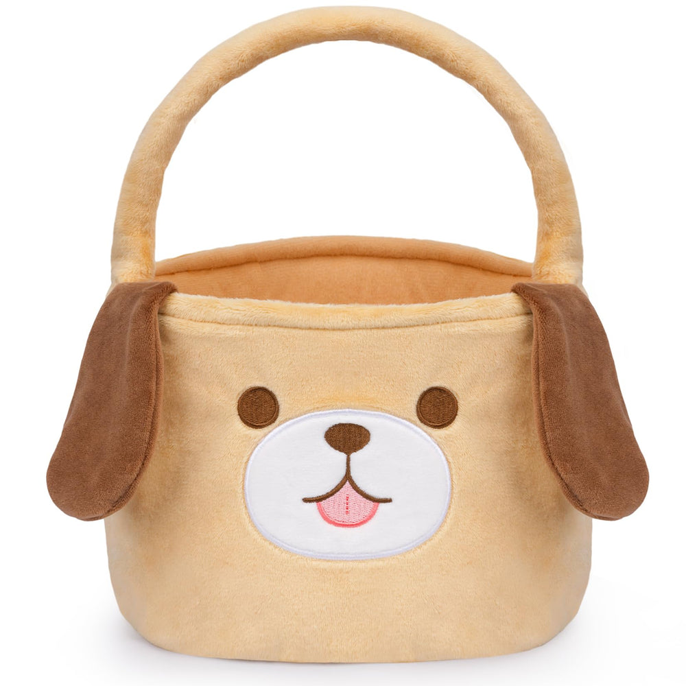 JIZWPOOM Labrador Easter basket with handle for easy egg hunts and kids' portability