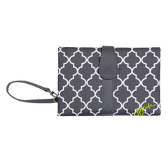 JJ Cole Diaper Changing Clutch Stone Arbor closed for portable on-the-go storage.