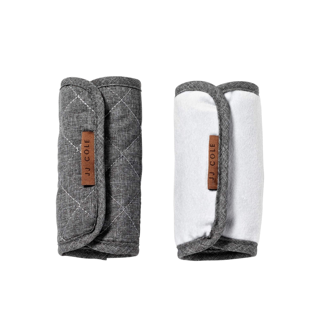 JJ Cole reversible seat belt cover velour side provides plush comfort during car rides.