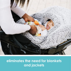 JJ Cole winter car seat cover full-length zipper for easy baby in and out