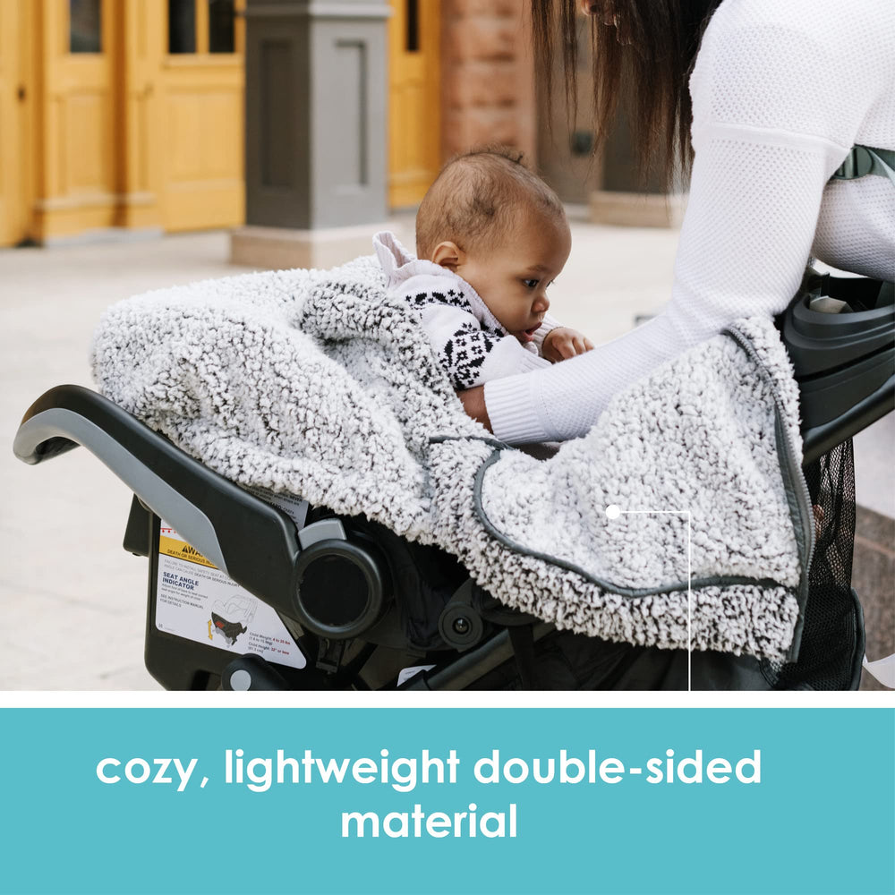 JJ Cole winter car seat cover top-to-bottom zip for weather-ready access
