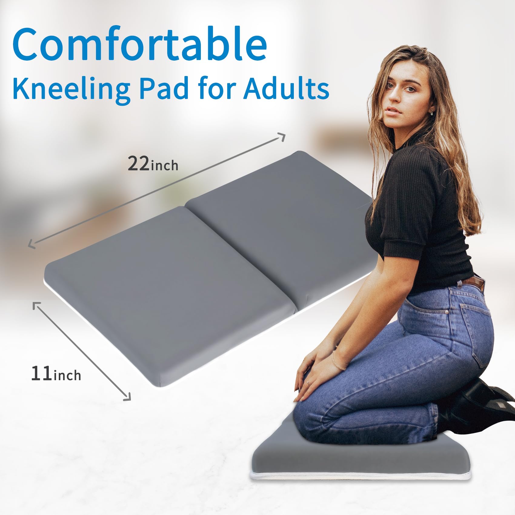 JJGoo kneeler foam-padding close-up showing soft knee support.