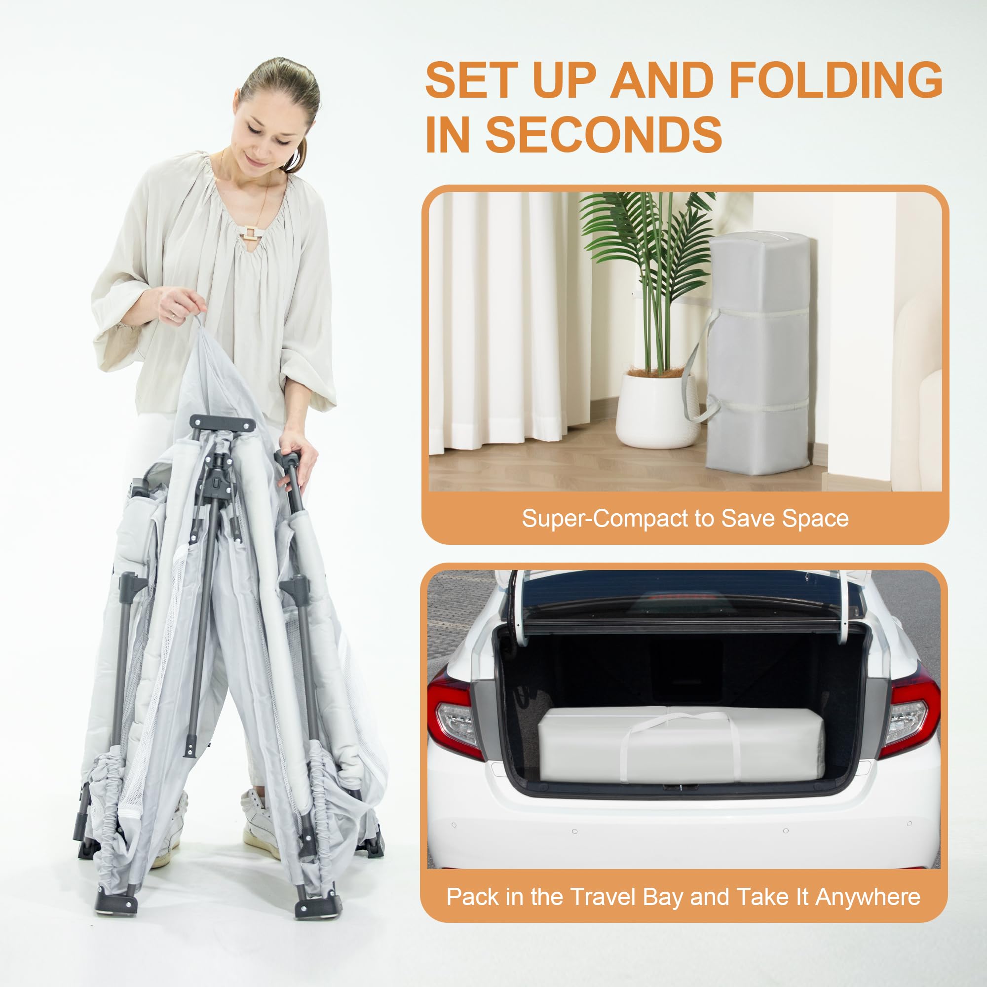 JJKAKA 360-degree visibility with two zipper doors for safe supervision.