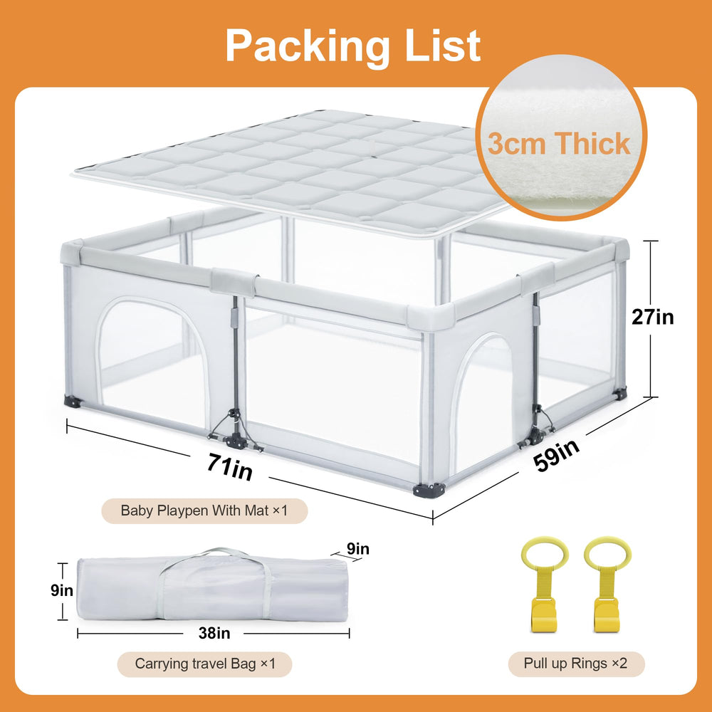 JJKAKA travel-ready playpen demonstrates portability for parks and grandparents visits.