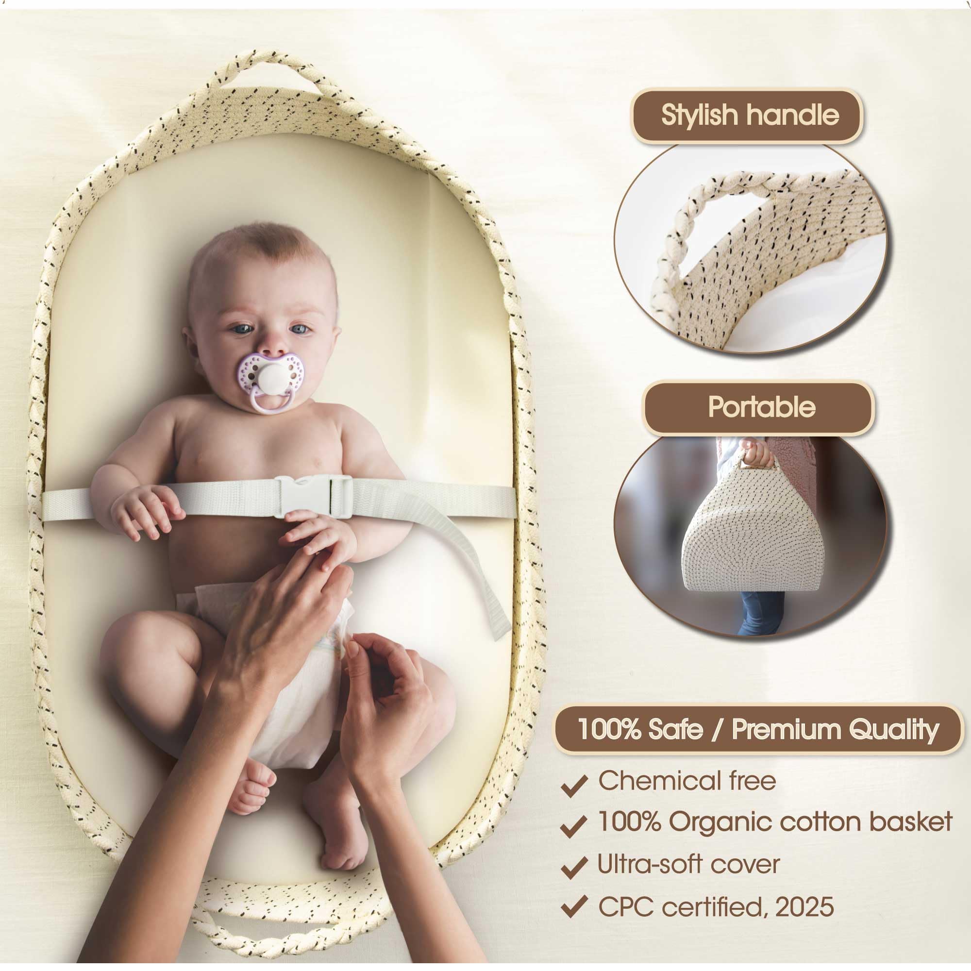 jjoo baby changing basket folded compact travel-ready for on-the-go diaper changes