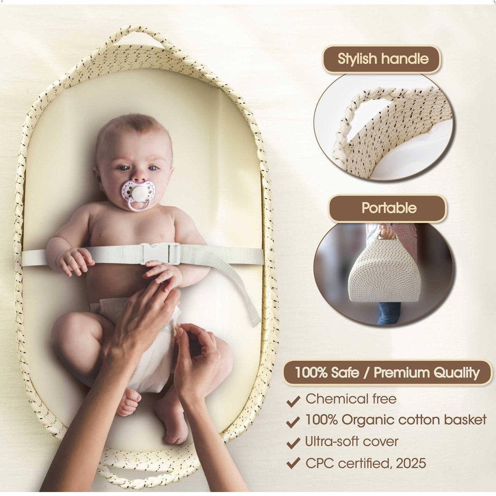 jjoo baby changing basket folded compact travel-ready for on-the-go diaper changes