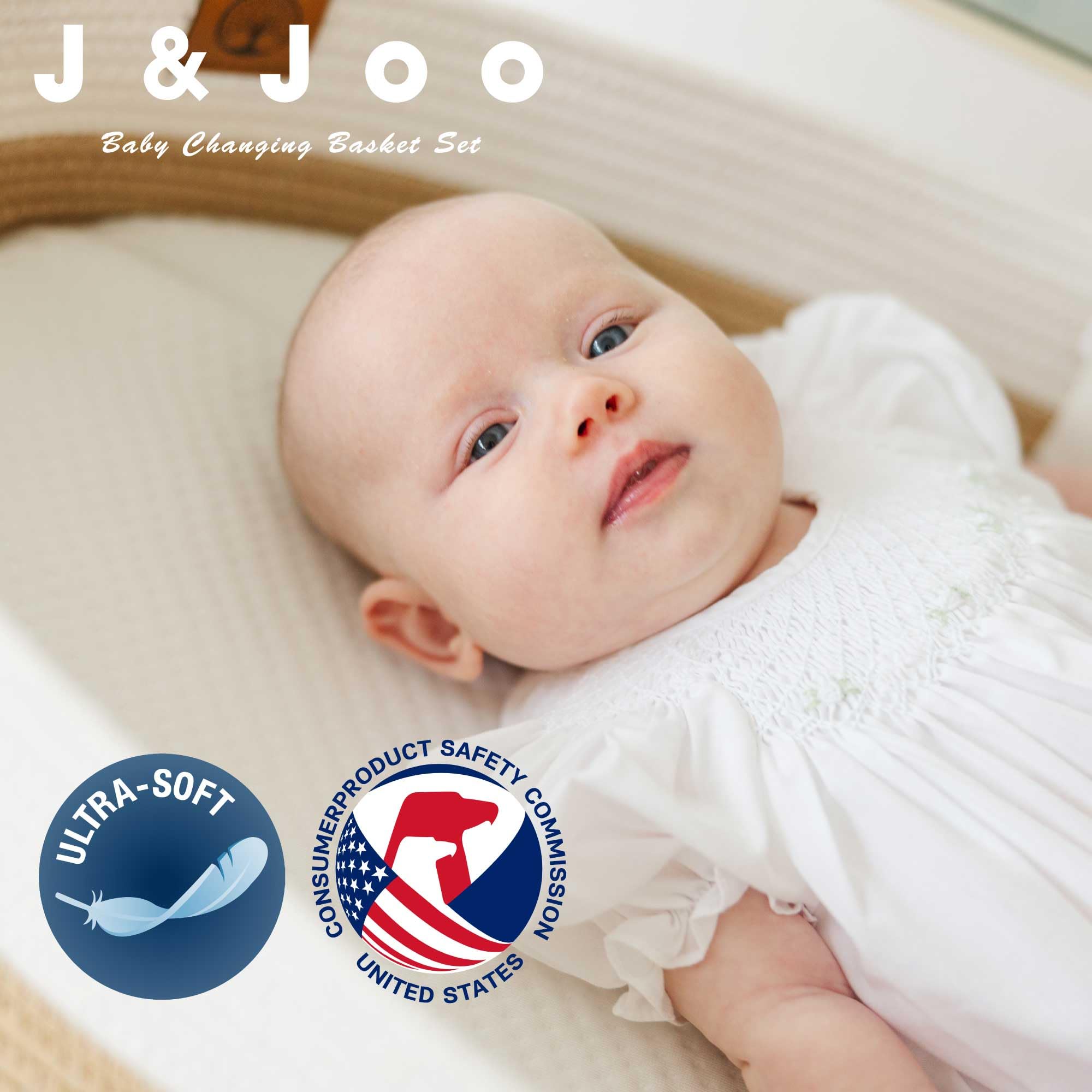 JJOO gift-ready changing basket suitable for baby showers and registries.