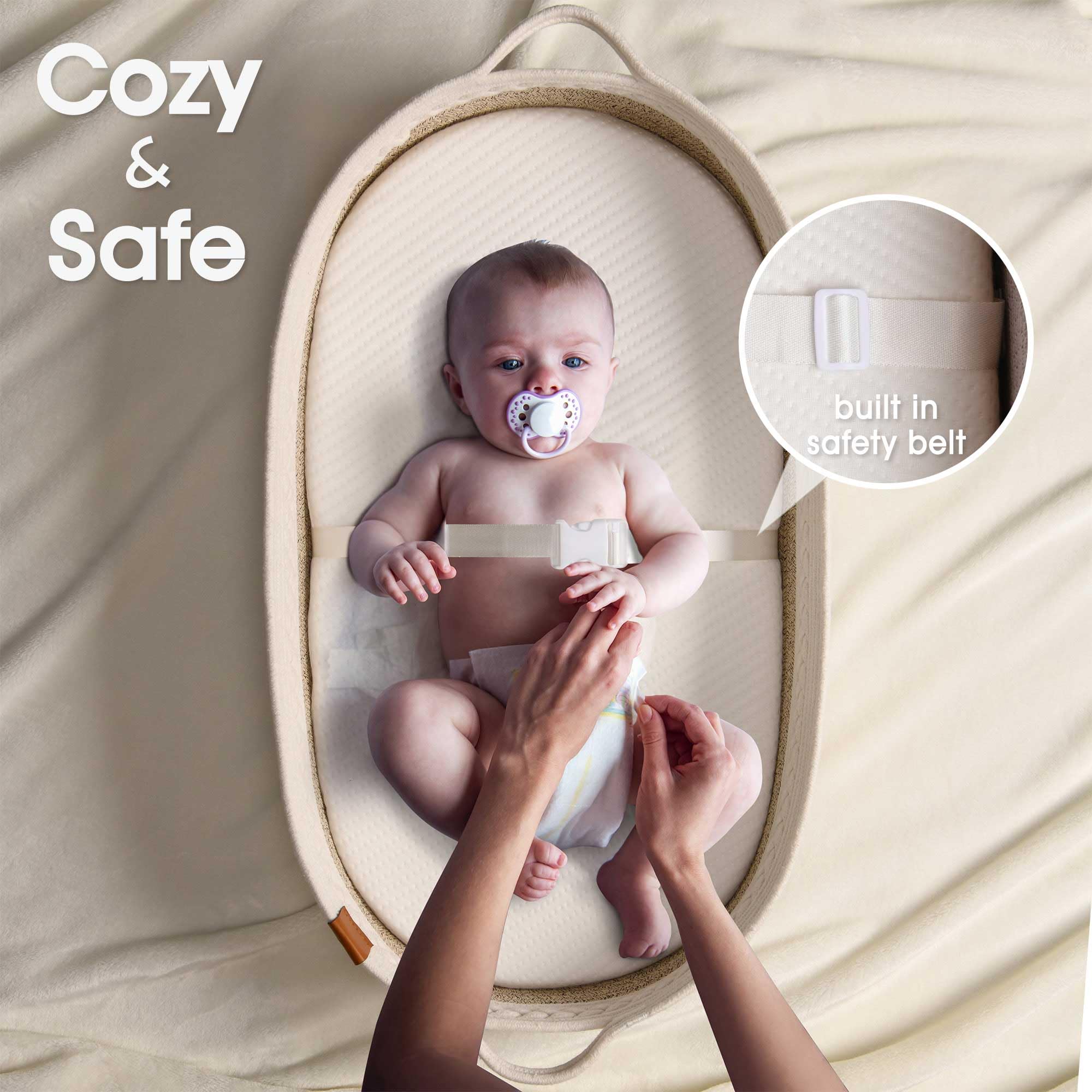 J&JOO diaper caddy with dividers keeps essentials within reach