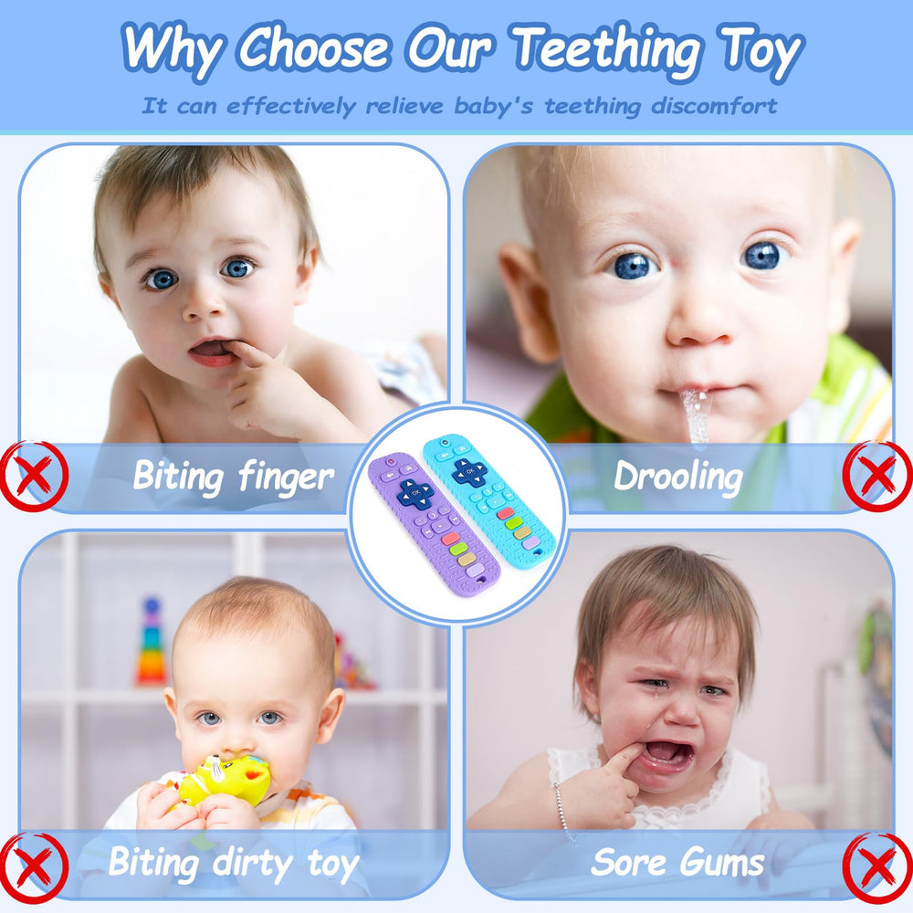 Jkevow baby teether color close-up with bright visuals to engage baby during teething