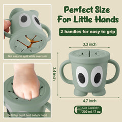 Jkevow silicone snack cups with toddler handles help little hands grasp securely.