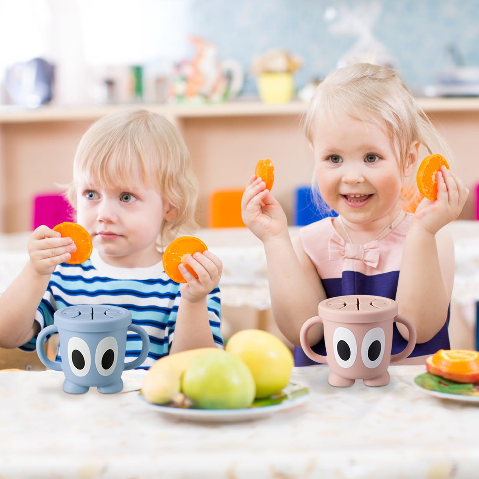 Jkevow toy strap lets you hang the cup on strollers or chairs.