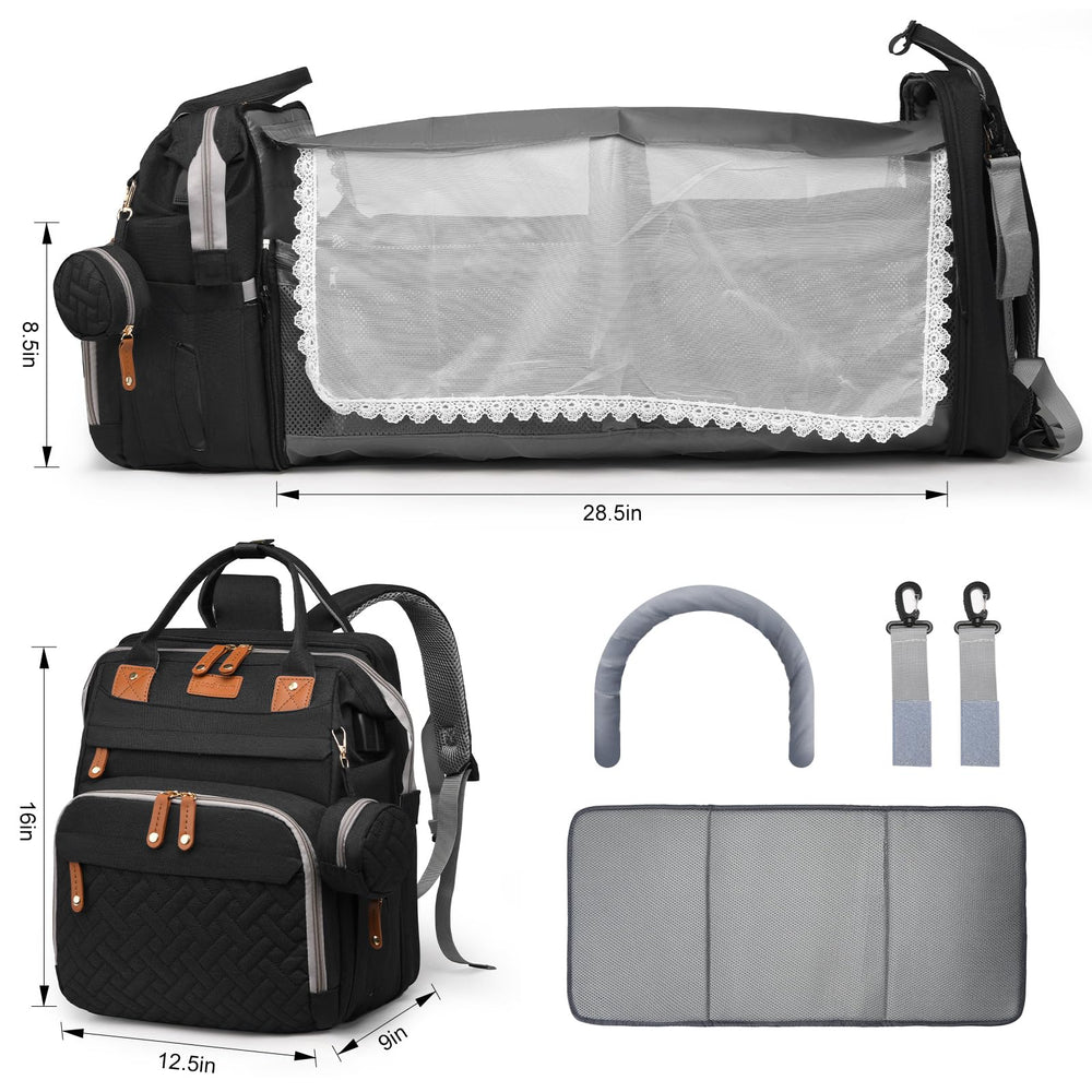 JKJRJJ diaper bag backpack insulated wet/dry pocket keeps bottles and clothes separate