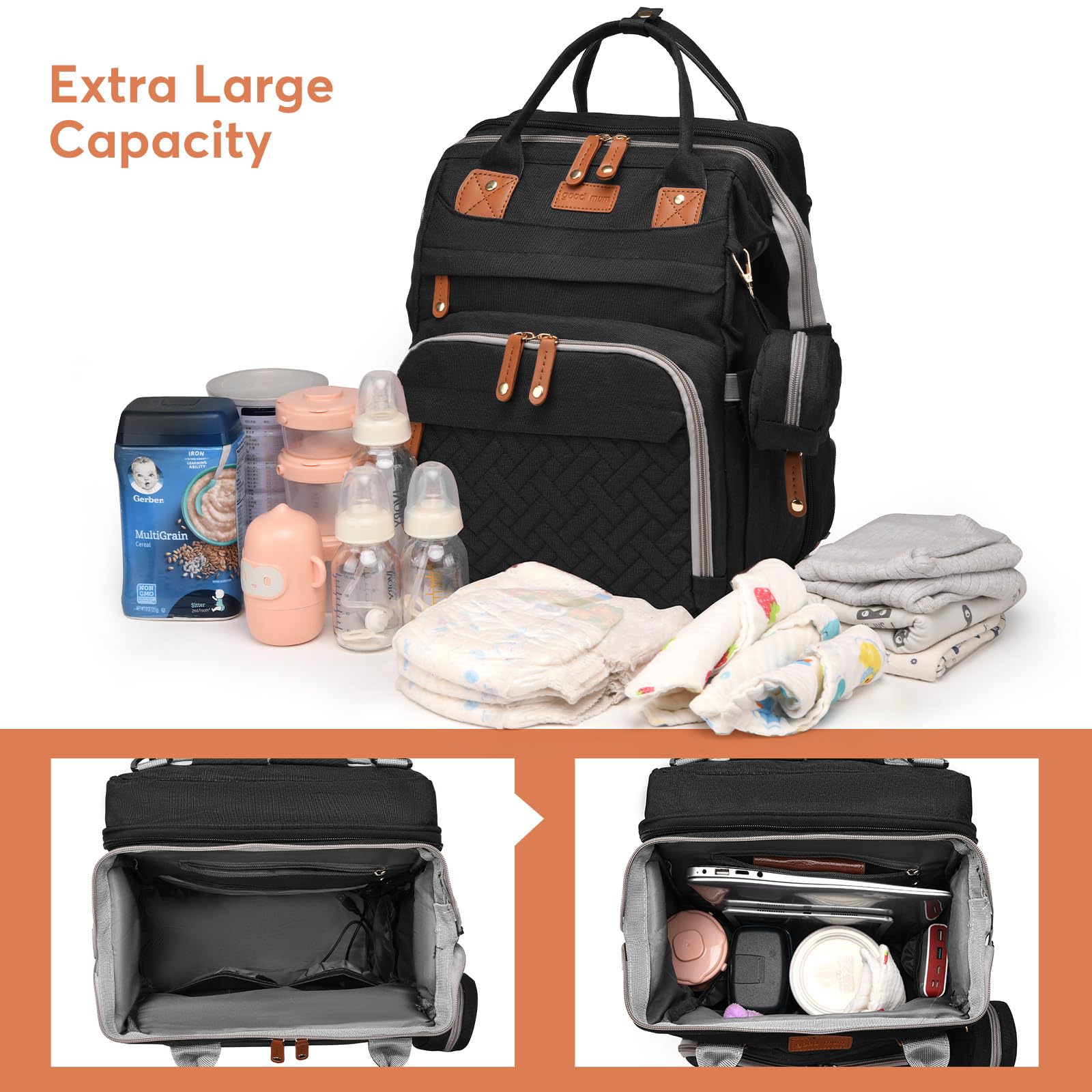 JKJRJJ diaper bag backpack large capacity pockets to organize baby essentials