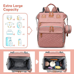 JKJRJJ diaper bag backpack features large capacity pockets for diapers, bottles and clothes.