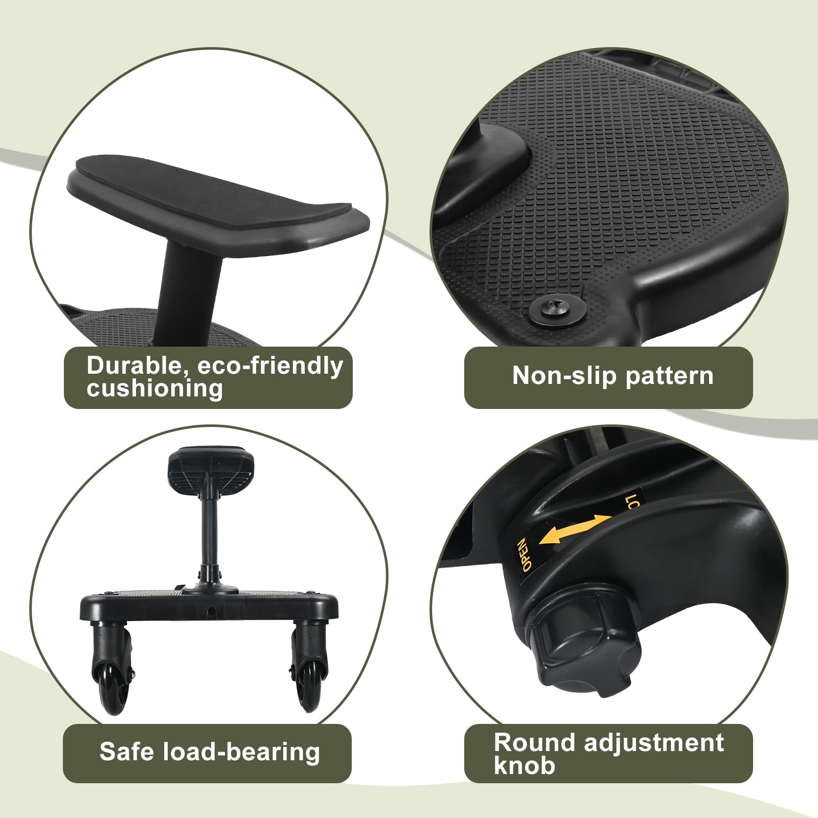 JKLESA stroller board non-slip surface keeps children stable and safe