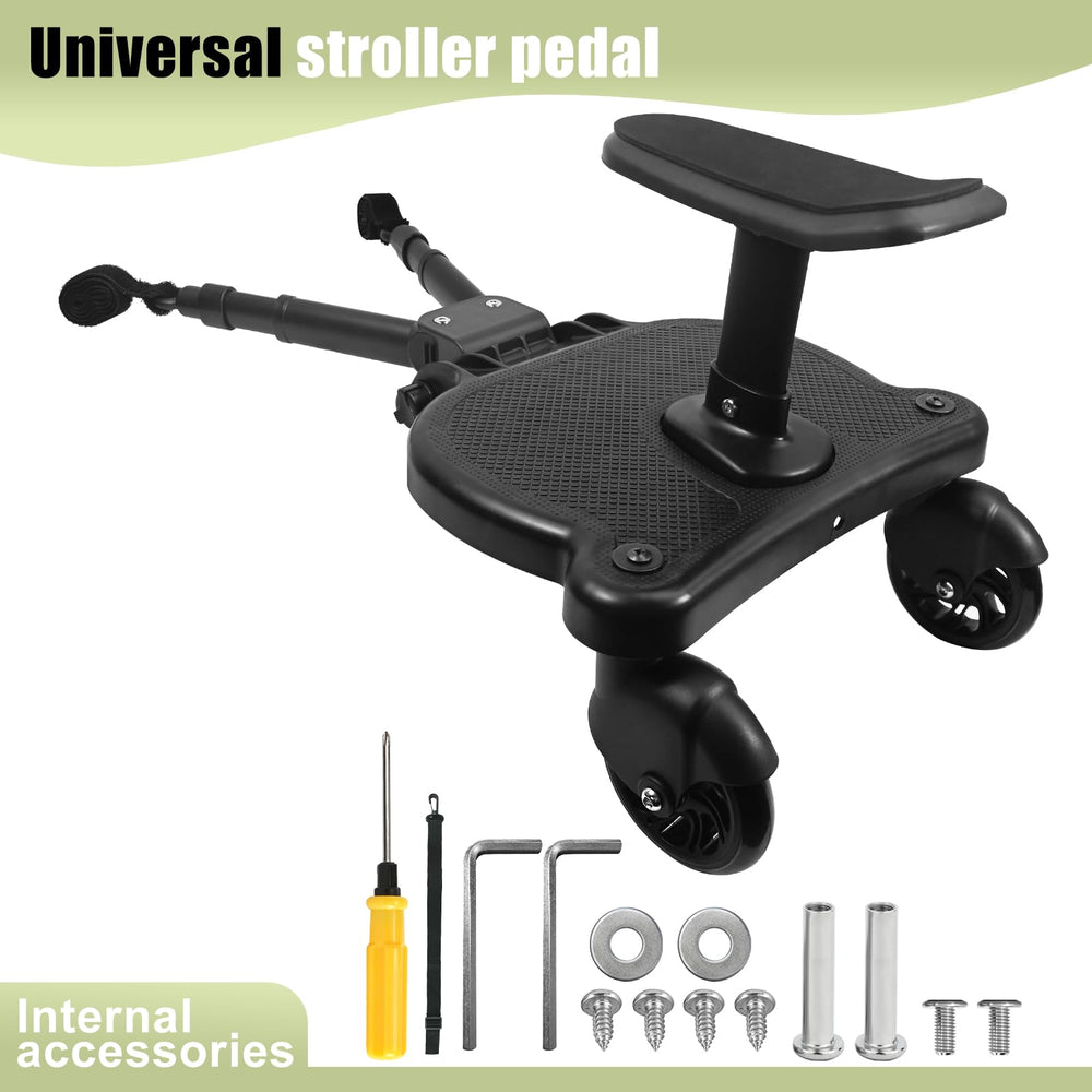 JKLESA stroller board compatibility note highlights rear grab bar requirement