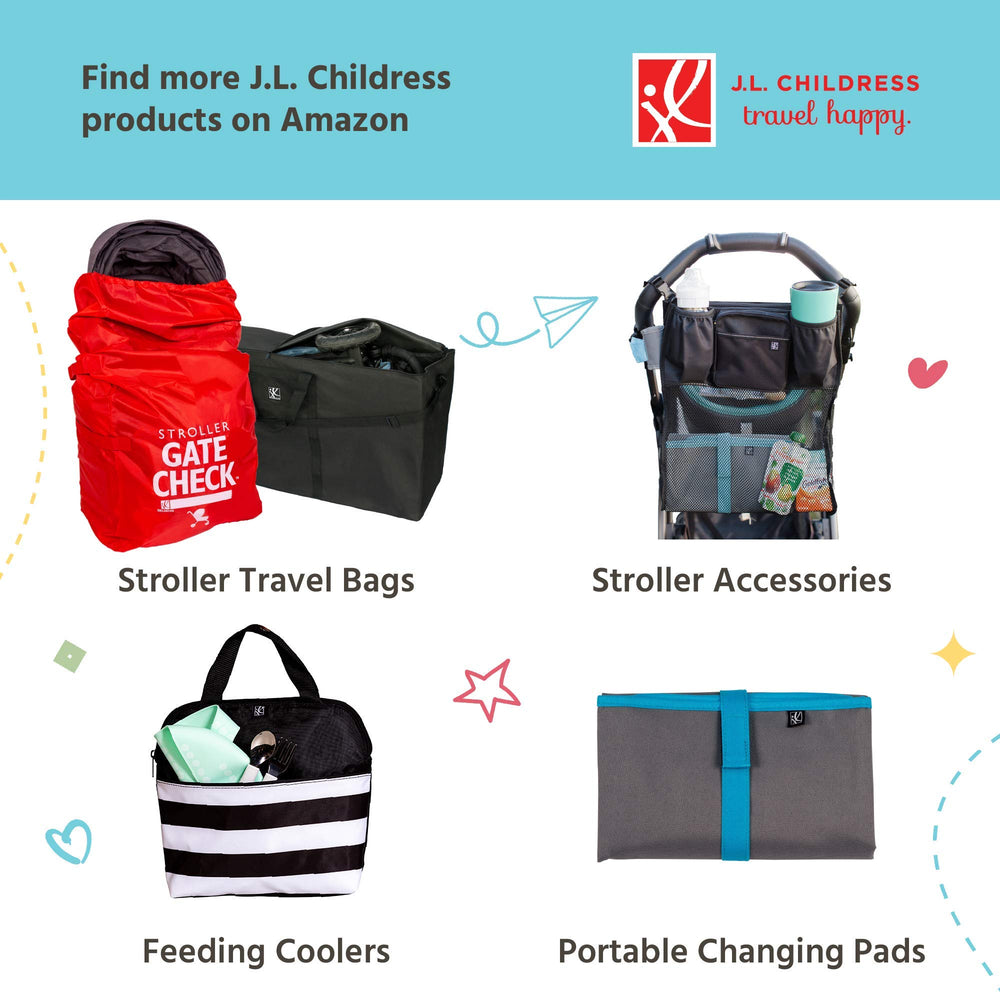 J.L. Childress Gate Check Bag includes carry handle for easy transport through airports.