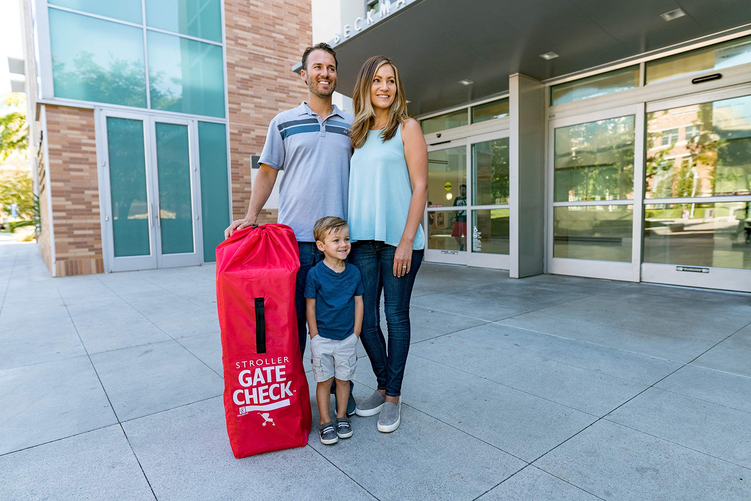 J.L. Childress gate check bag lockable drawstring keeps contents secure.