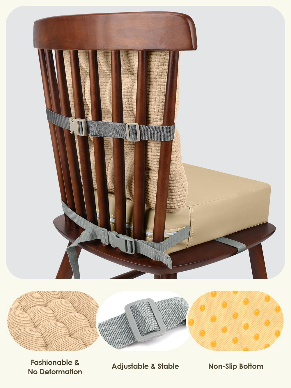 JLGCUF booster seat lightweight and portable for on-the-go family trips.