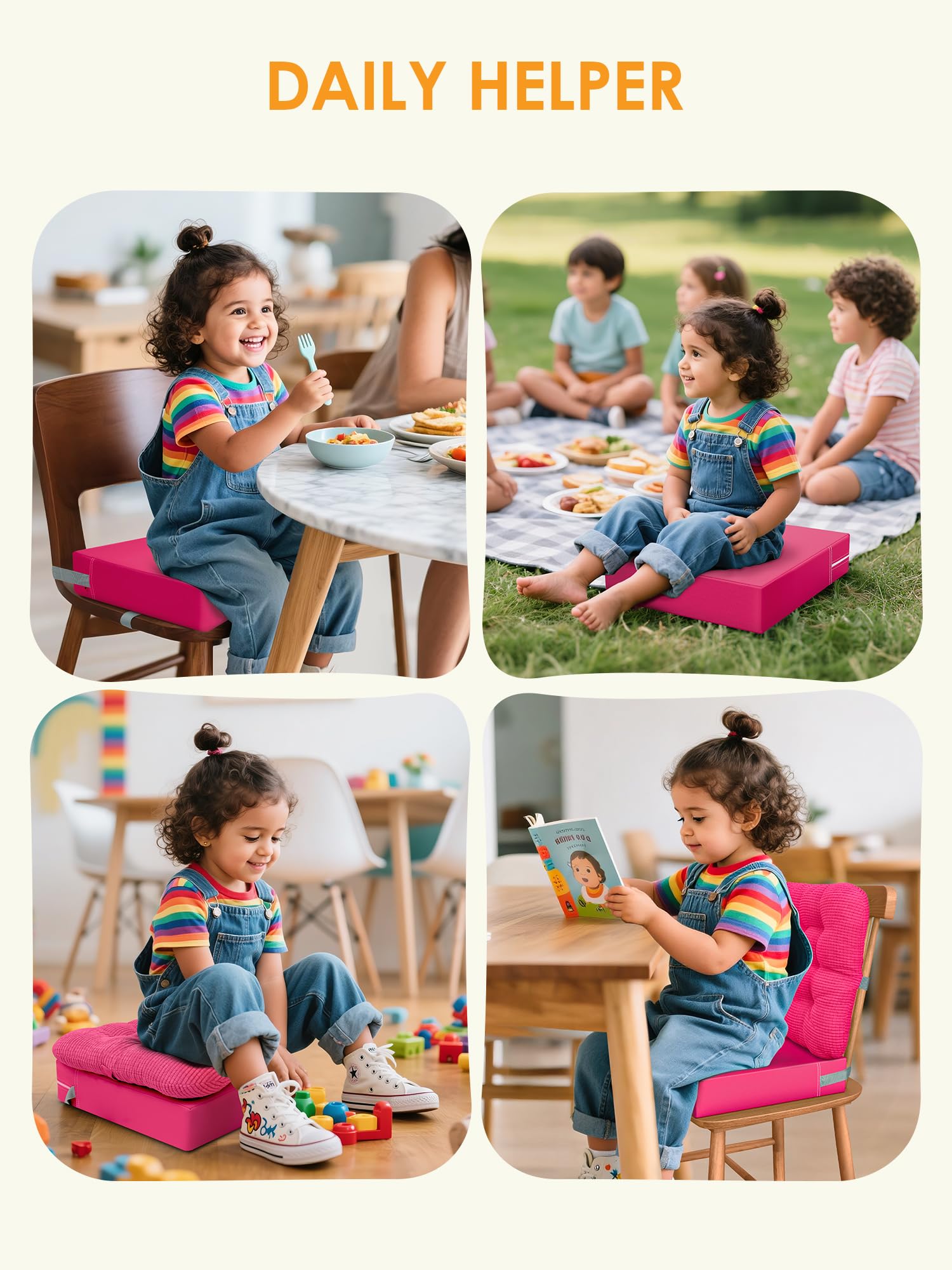 JLGCUF booster seat for travel, ideal for restaurants and outings
