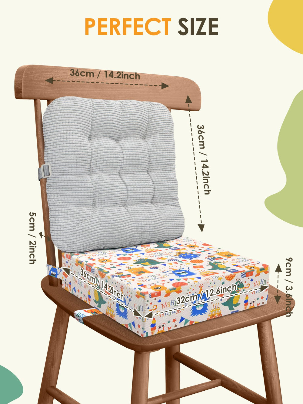 JLGCUF Monster booster seat folded-flat for compact storage after meals