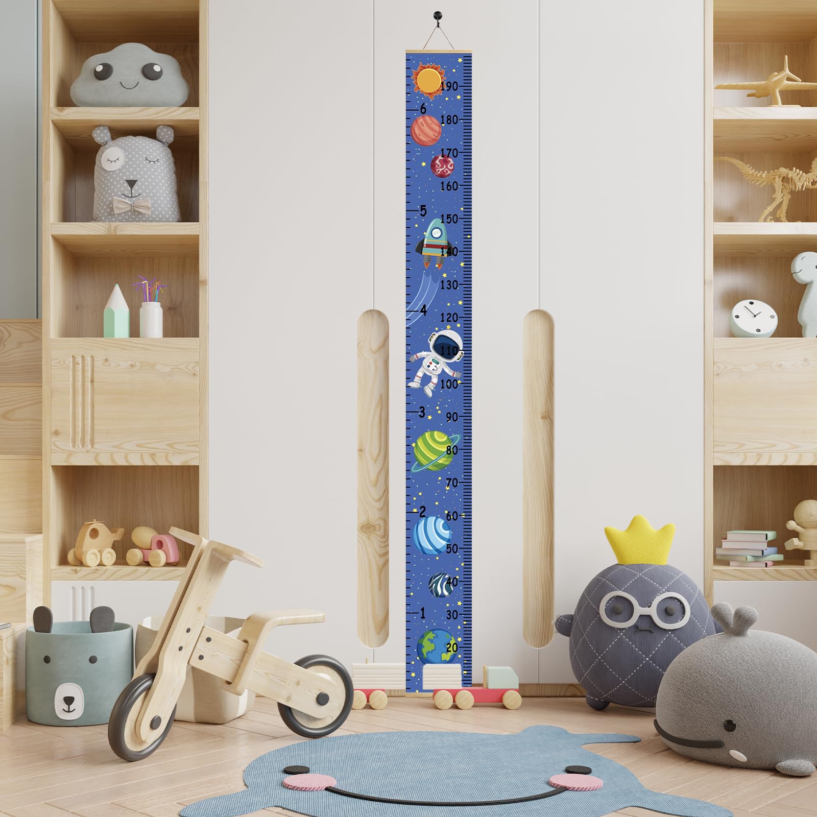 JLNGTHONG height chart with easy-hanging rope for fast setup.
