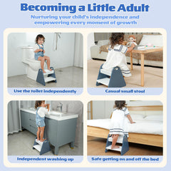 JPMKPD Fresh-Blue stool by sink for hand washing