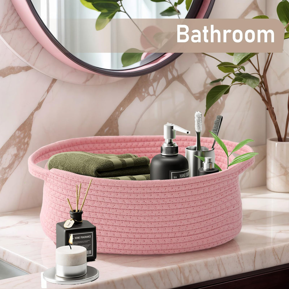JMvicyroam cotton rope basket texture highlighting handmade quality