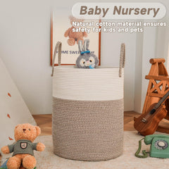JMvicyroam cotton rope closeup shows natural handmade weave, durable for pet-friendly storage