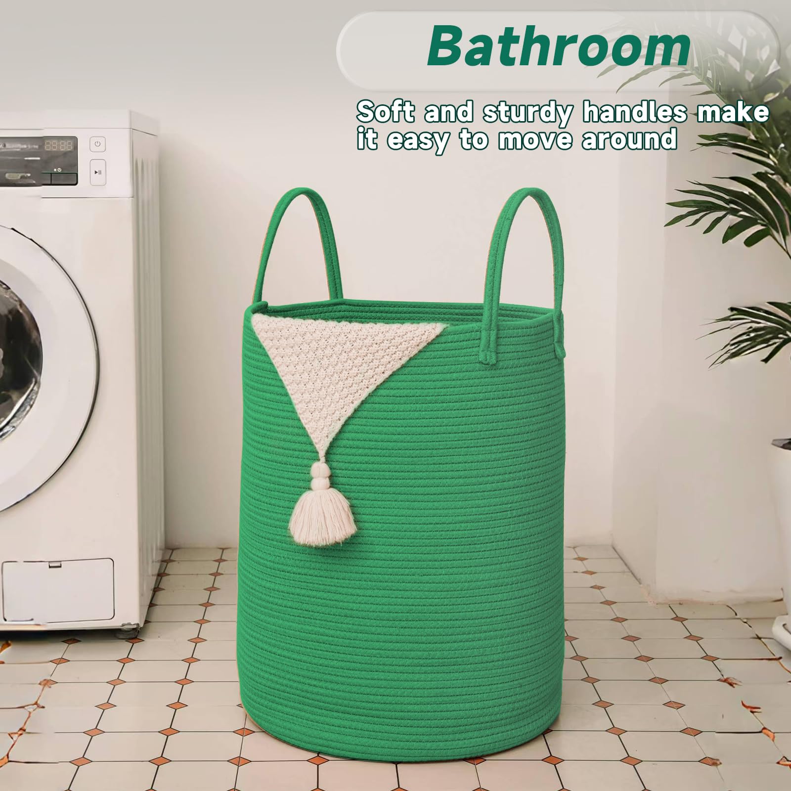 JMvicyroam soft sturdy handles laundry hamper protect hands during carry