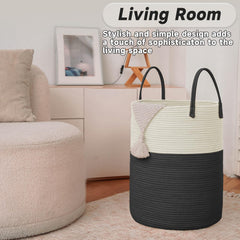 JMvicyroam large woven laundry basket 80L open-top design allows easy access to clothing