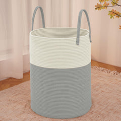 JMvicyroam large woven basket top view with 80L capacity for blankets