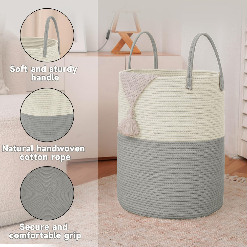 JMvicyroam nursery basket in baby room ideal for blankets and clothes.