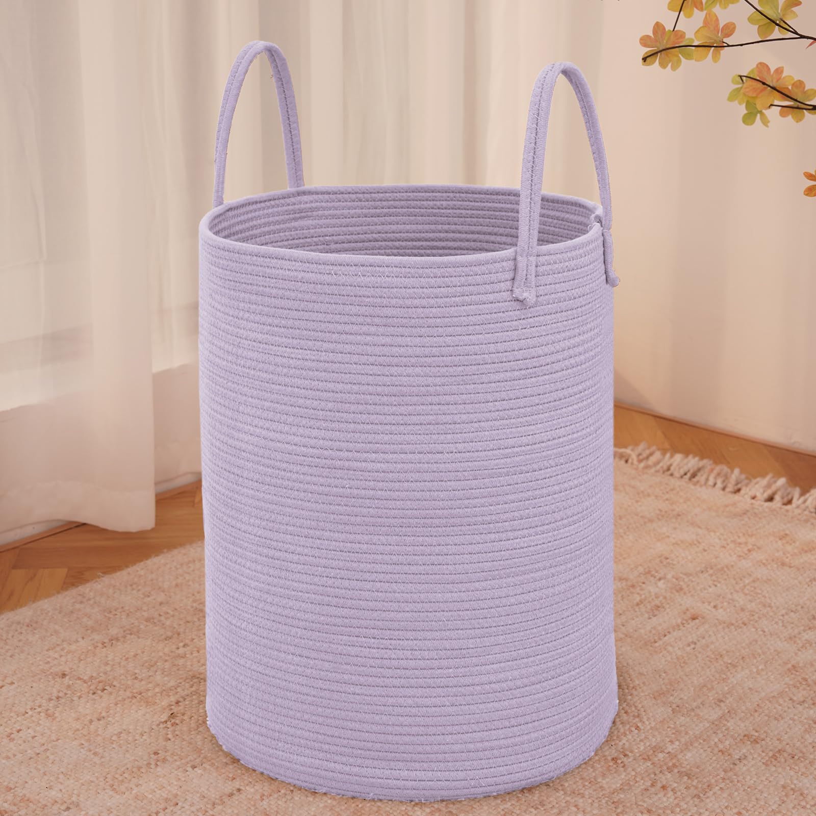 JMvicyroam large woven laundry basket front view for clutter-free living spaces