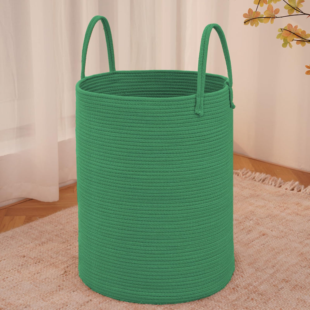 JMvicyroam large woven laundry basket in living room with ample storage