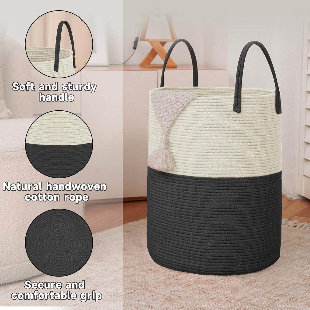 JMvicyroam laundry basket full 60L demonstrates ample capacity for laundry or plush items