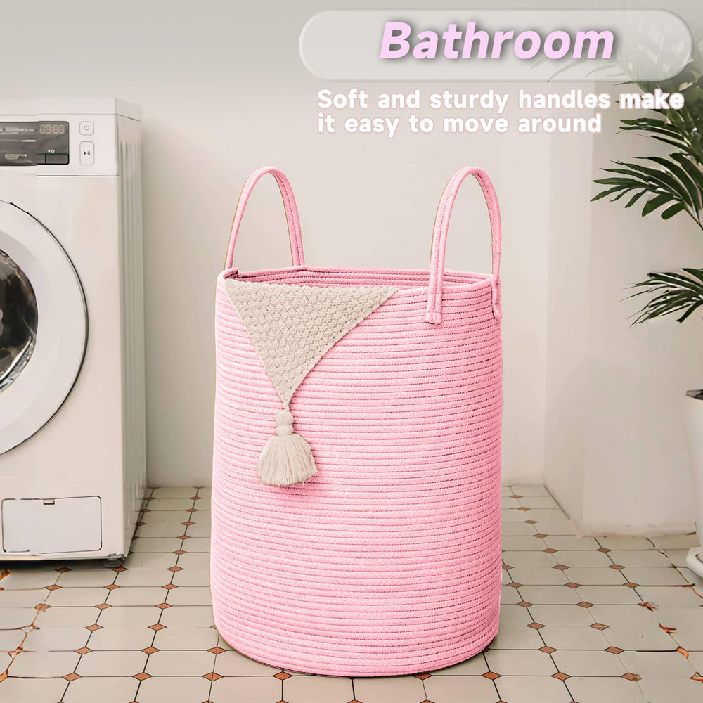 JMvicyroam pink-nursery-use basket doubles as toy and blanket storage
