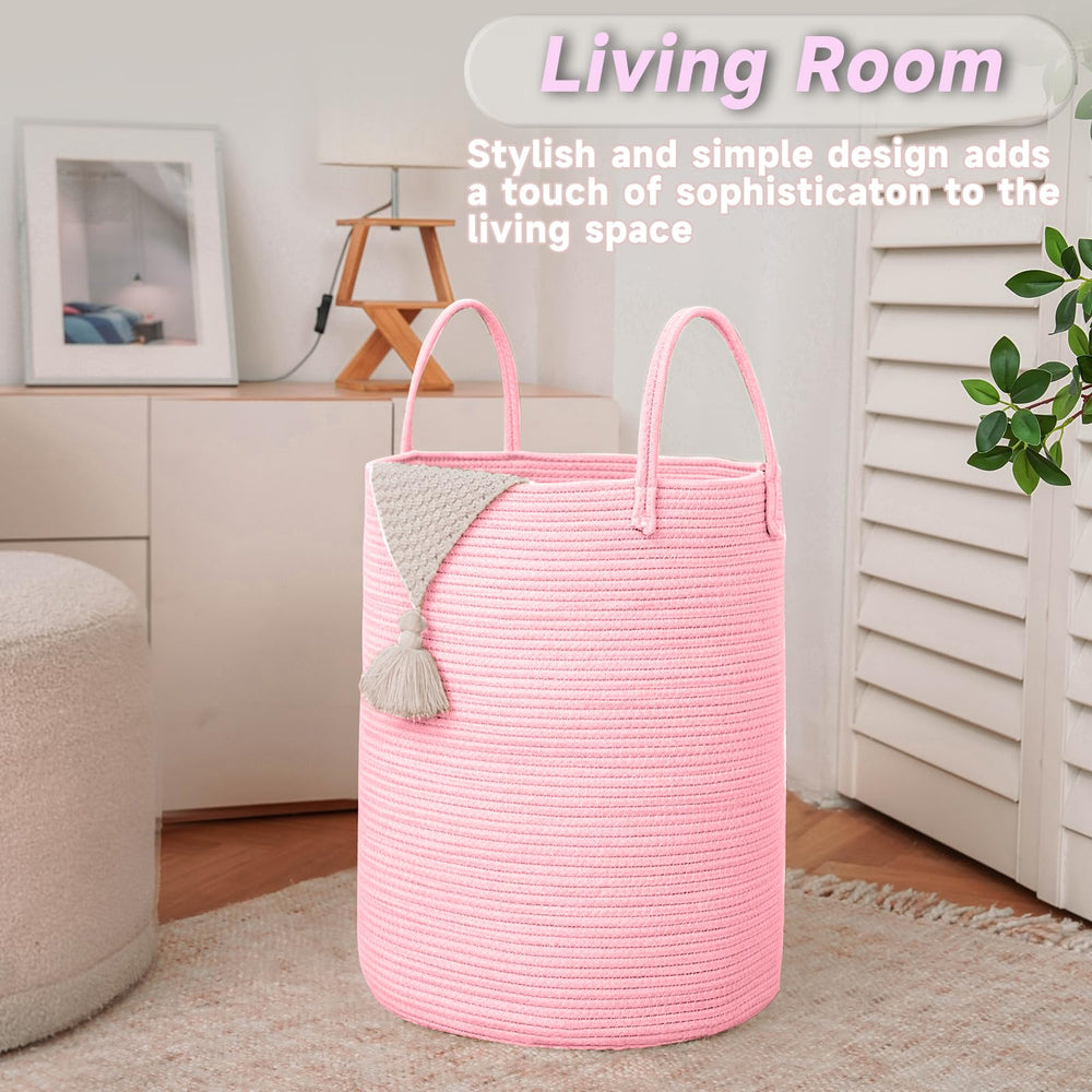 JMvicyroam pink-weave-detail close-up showing natural cotton rope texture and craftsmanship