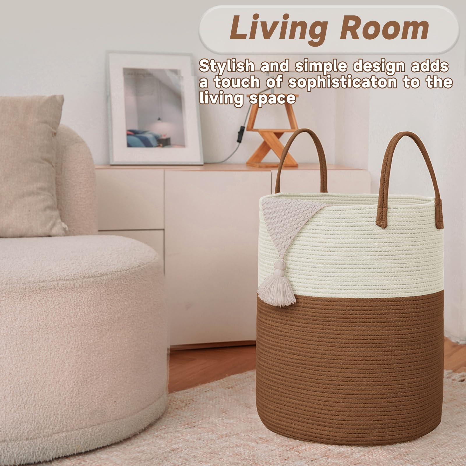 JMvicyroam multipurpose storage basket ideal for toys, clothes, and nursery clutter.