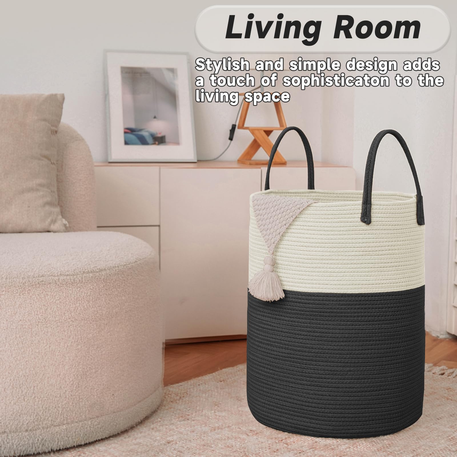 JMvicyroam nursery hamper decorative storage for blankets and toys