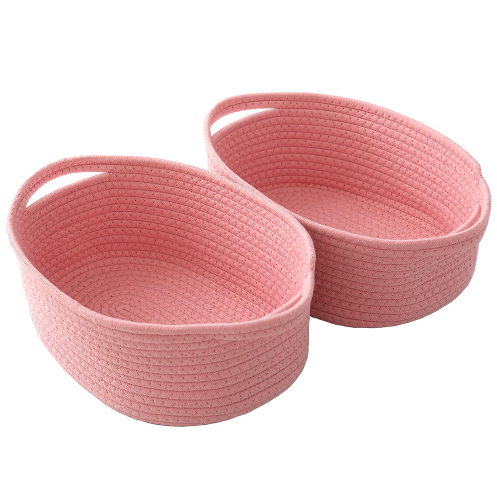 JMvicyroam small pink rope storage bin for compact closet organization