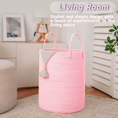 JMvicyroam basket with soft handles offers gentle grip for families.