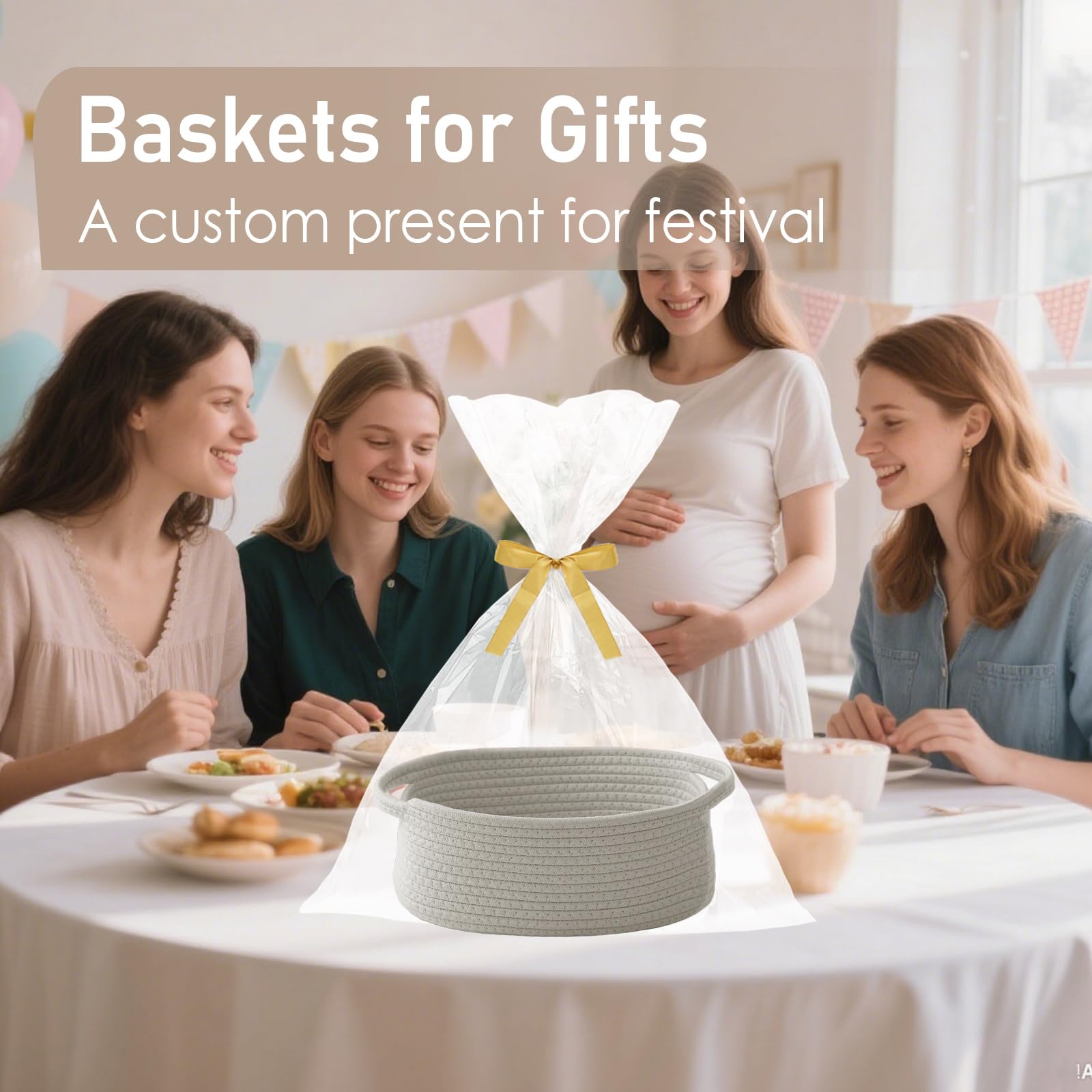 JMvicyroam gift-ready empty basket perfect for custom birthday or wedding presents.