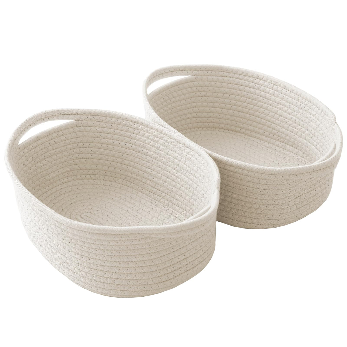 JMvicyroam woven basket with handles for shelf organization and stylish storage