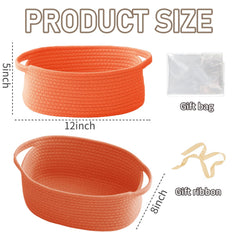 JMvicyroam small rope basket with handles for easy transport at home